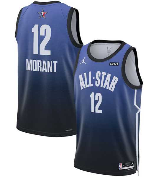Men%27s 2023 All-Star #12 Ja Morant Blue Game Swingman Stitched Basketball Jersey Dzhi->2023 all star->NBA Jersey